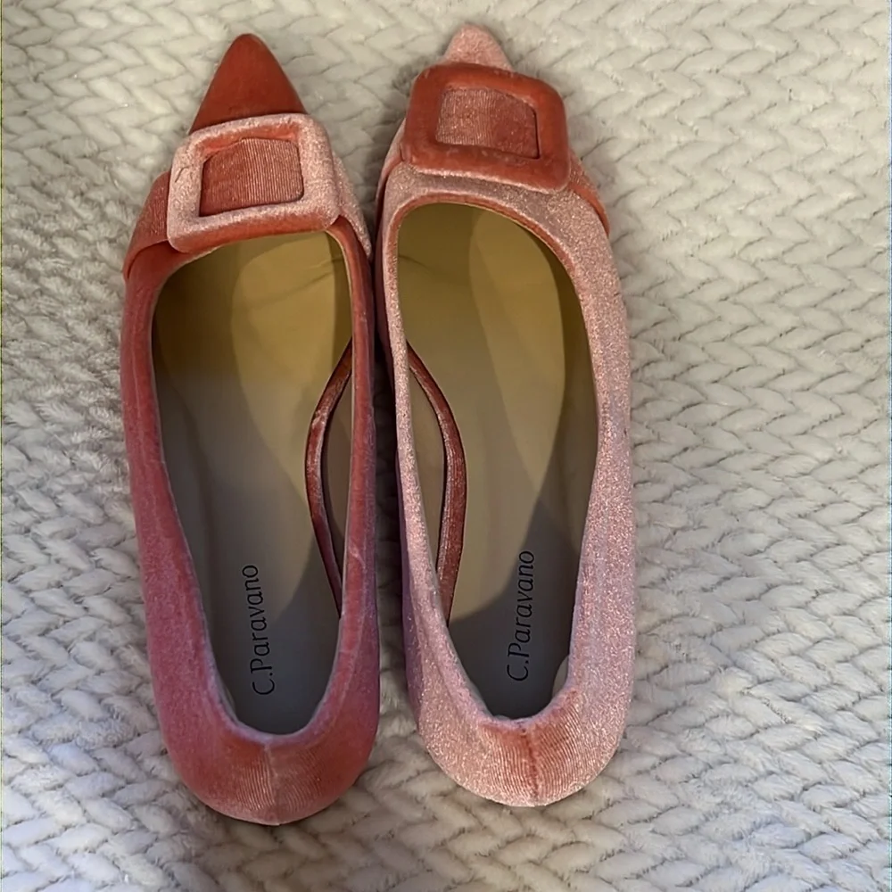 C. Paravano Womens Chic Pink Velvet Women's Shoes Size 39